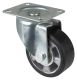 Transportrolle LSS400.B80.125, Produkttyp: Lenkrollen, Befestigung: Anschraubplatte, Ø Schraubloch: 11 mm, Material/Art des Radkörpers: Aluminium, Material der Lauffläche: Elastikgummi schwarz, Lager: Kugellager, Ø Rad:  125 mm, Tragkraft: 220 kg
