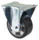 Transportrolle LSS410.B80.125, Produkttyp: Bockrollen, Befestigung: Anschraubplatte, Ø Schraubloch: 11 mm, Material/Art des Radkörpers: Aluminium, Material der Lauffläche: Elastikgummi schwarz, Lager: Kugellager, Ø Rad:  125 mm, Tragkraft: 220 kg