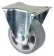 Transportrolle LSS410.B83.125, Produkttyp: Bockrollen, Befestigung: Anschraubplatte, Ø Schraubloch: 11 mm, Material/Art des Radkörpers: Aluminium, Material der Lauffläche: Elastikgummi grau, Lager: Kugellager, Ø Rad:  125 mm, Tragkraft: 220 kg