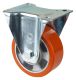 Transportrolle LSS410.B90.125, Produkttyp: Bockrollen, Befestigung: Anschraubplatte, Ø Schraubloch: 11 mm, Material/Art des Radkörpers: Aluminium, Material der Lauffläche: Prothane® Guss-Polyurethan 95 +/-3 Shore A, Lager: Kugellager, Ø Rad:  125 mm, Trag